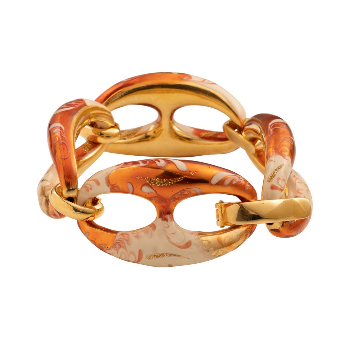 Federica Rossi Sea Collection Bronze Bronze Bronze Bronze Bronze Gold Finish 18kt Orange Emalje og Glitter Fr.Br.22