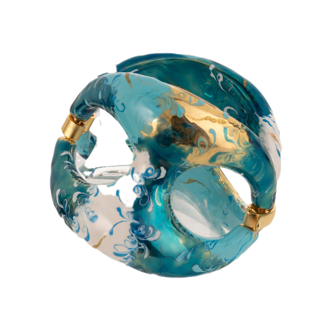 Federica Rossi Sea Collection Bronze Bronze Bronze Bronze Bronze Gold Finish 18kt turkis emalje og fløde fr.br.26
