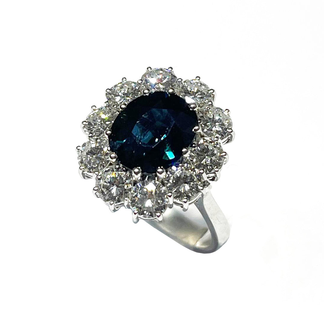 Capodagaglia ring blomst 18kt diamant sapphire 0009ag