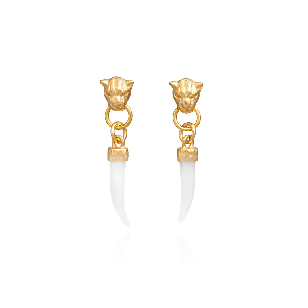 Giovanni Raspini Leopard And Fang Earrings 12027