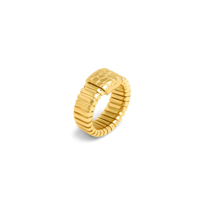 Giovanni Raspini tubigas croco ring 18 kt gold plated 925 silver ring 12545