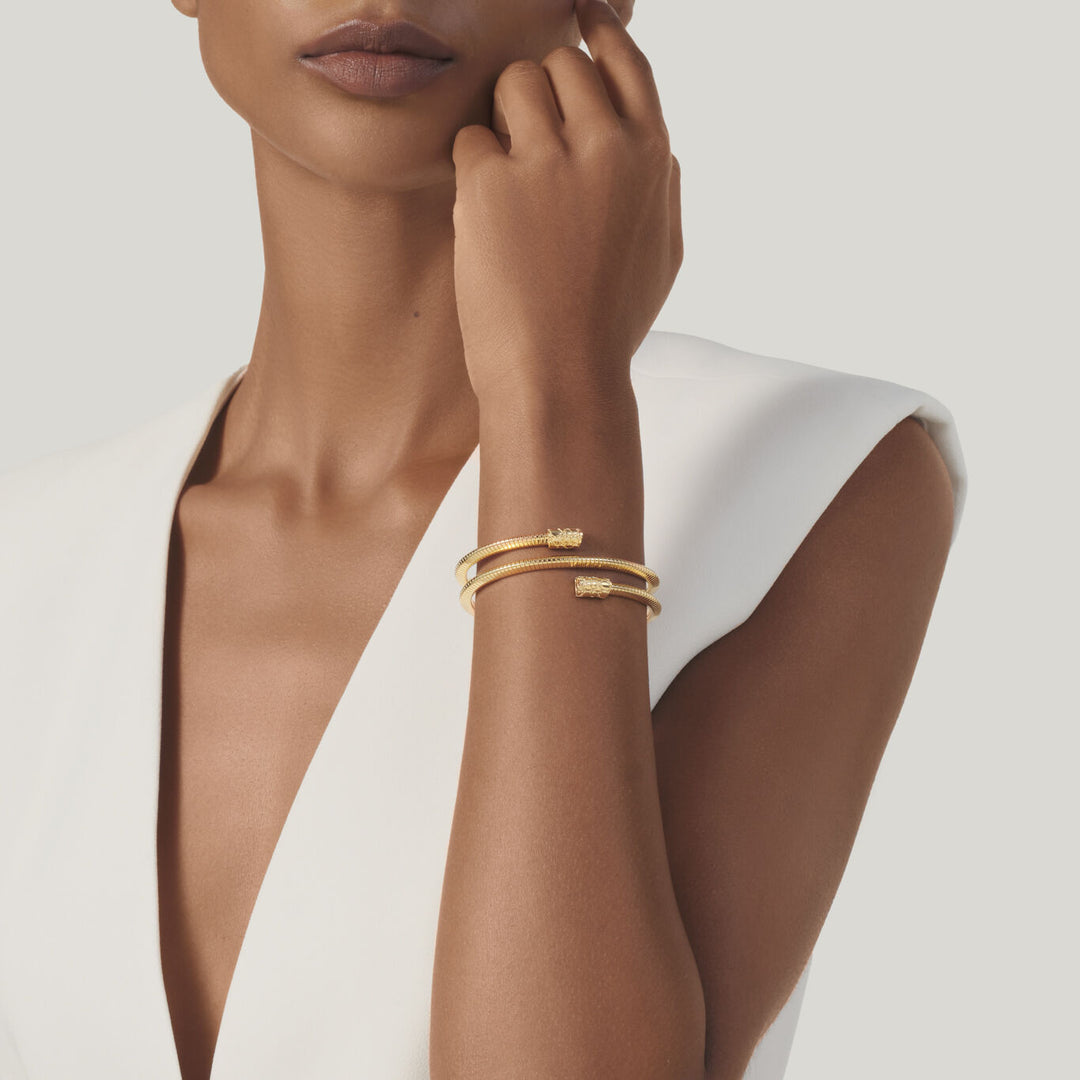 Giovanni Raspini lille dobbelt croco tubegas armbånd 18 karat forgyldt 925 sølv armbånd 12546