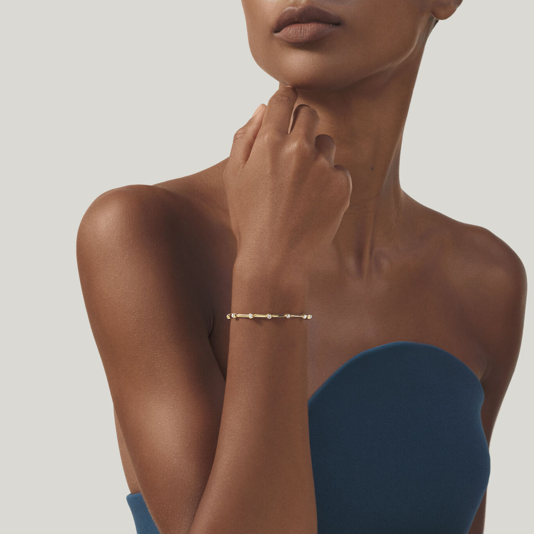 Giovanni Raspini satellitarmband Halsband i 18 kt guldpläterat 925 silver och zirkoner 12559