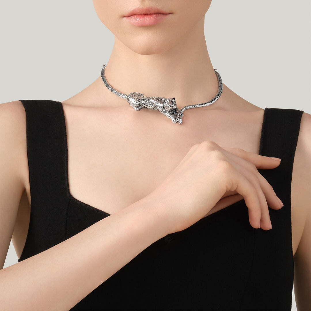Giovanni Raspini Leoparden-Halskette 925 Silber Halskette 12586