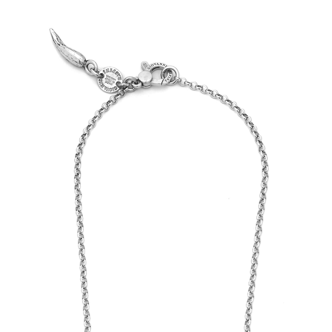 Giovanni Raspini Blue Jaguar Pendant - Necklace in 925 silver, mother of pearl, rock crystal and quartz - 12681