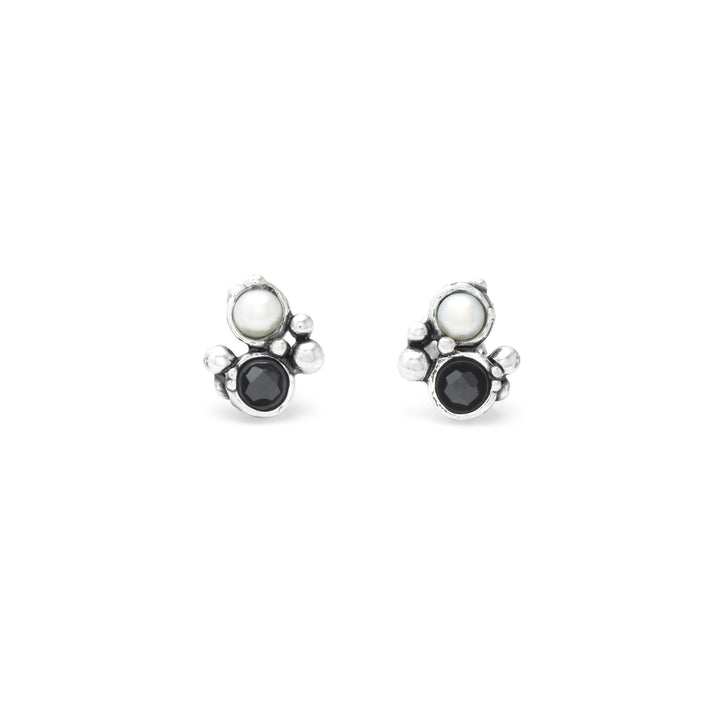 Giovanni Raspini Aura Örhängen - Örhängen i 925 silver, naturliga pärlor och onyx - 12688