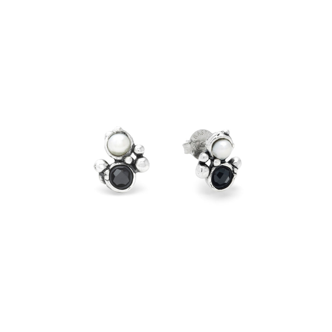 Giovanni Raspini Aura Örhängen - Örhängen i 925 silver, naturliga pärlor och onyx - 12688