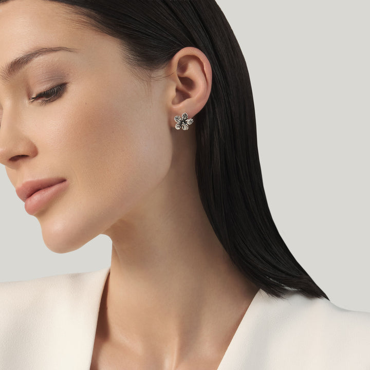 Giovanni Raspini Hibiscus Earrings - 925 Silver Earrings - 12699