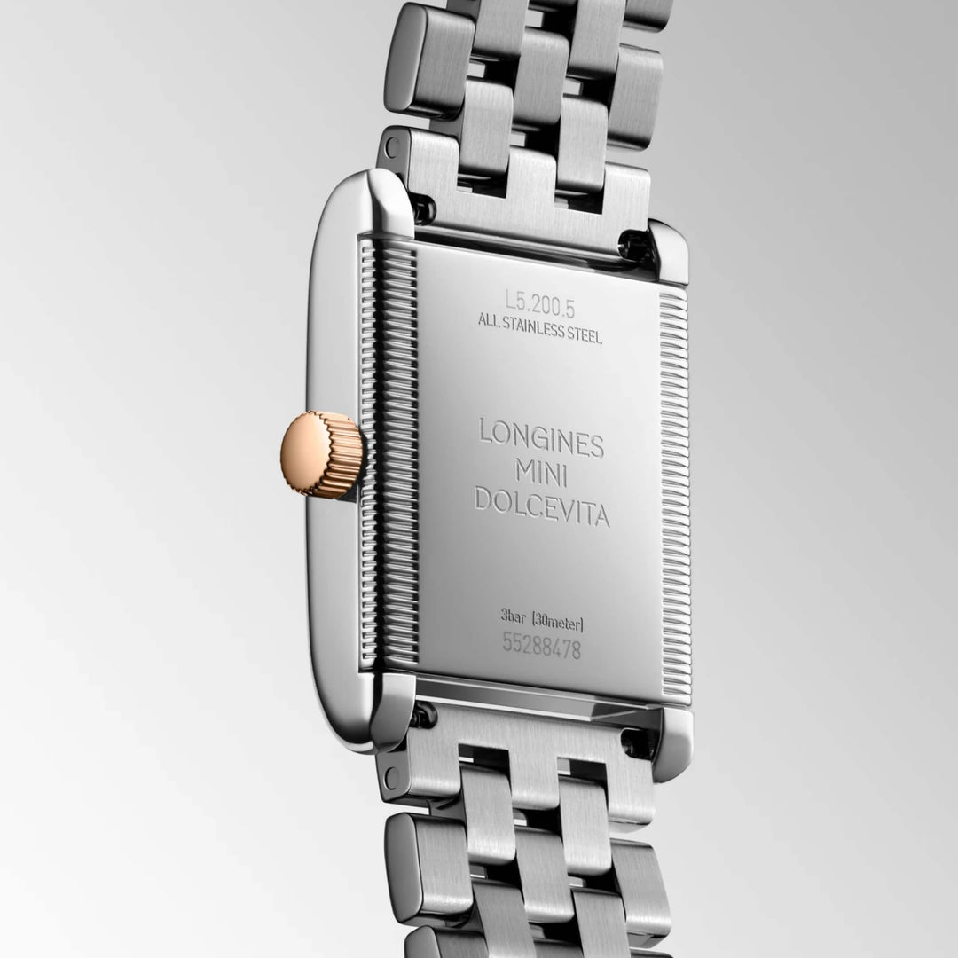 Longines watch Mini Dolcevita 21.50x29.00mm silver quartz 18kt gold steel L5.200.5.71.7