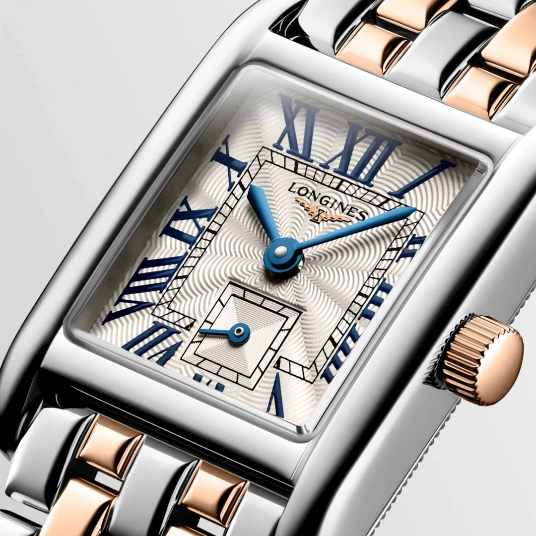 Longines watch Mini Dolcevita 21.50x29.00mm silver quartz 18kt gold steel L5.200.5.71.7