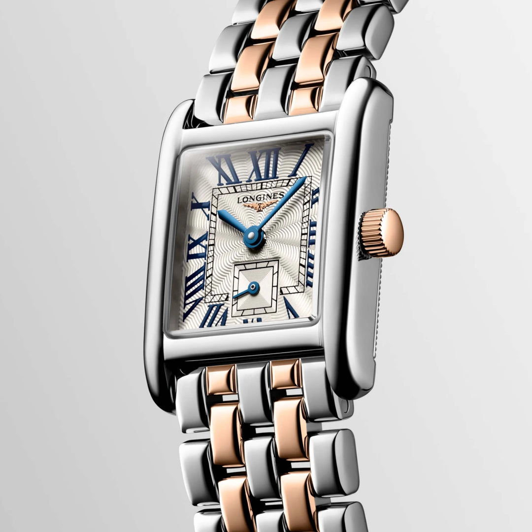 Longines watch Mini Dolcevita 21.50x29.00mm silver quartz 18kt gold steel L5.200.5.71.7