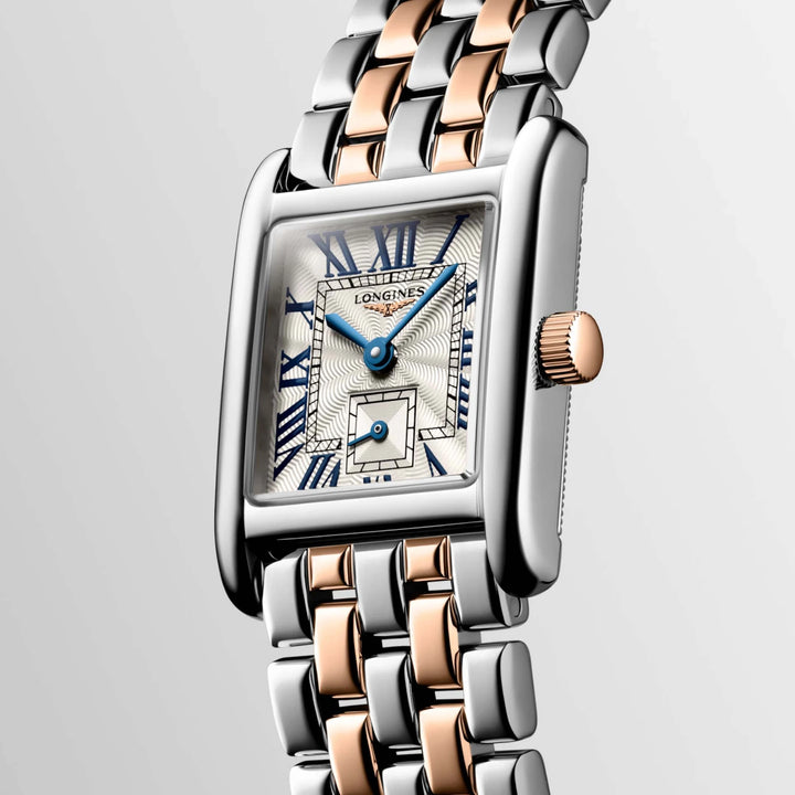 Longines watch Mini Dolcevita 21.50x29.00mm silver quartz 18kt gold steel L5.200.5.71.7