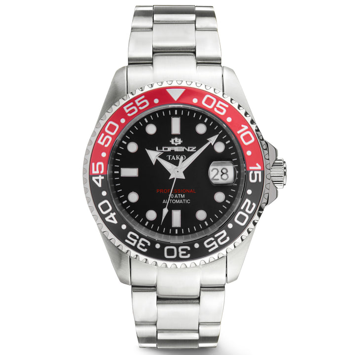 Lorenz Tako 43mm sort automatisk stålur 030254PP