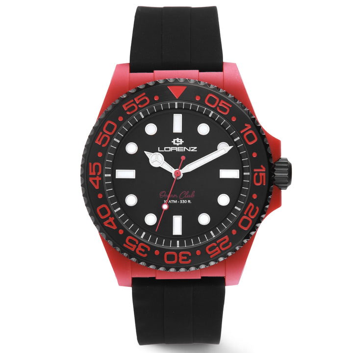 Lorenz Ocean Club Red Coral 40mm sort quartz ur 030268CC
