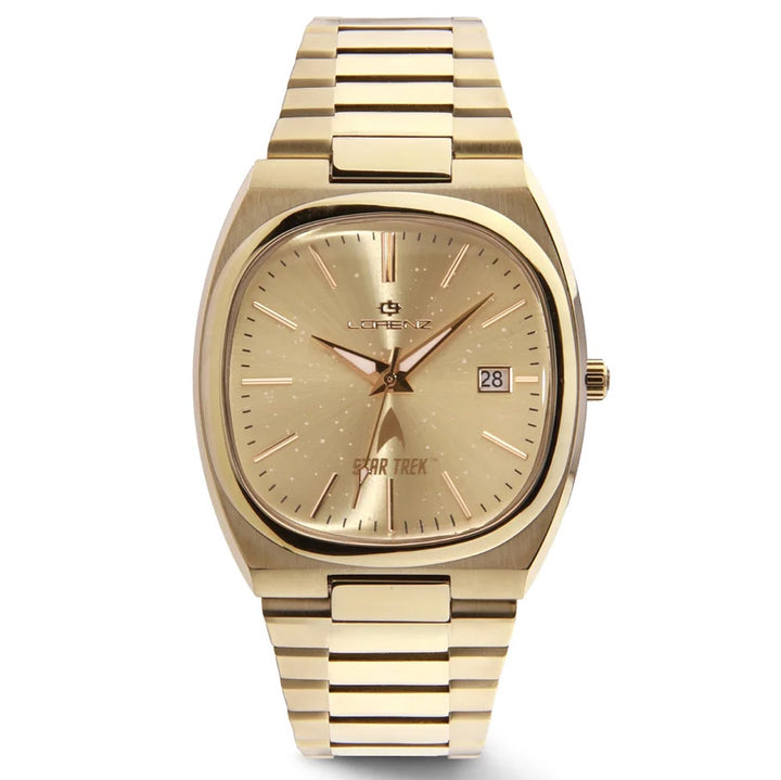 Lorenz STAR TREK Command-klocka 40x36 mm grönt kvartsstål guld PVD-finish 030287KK