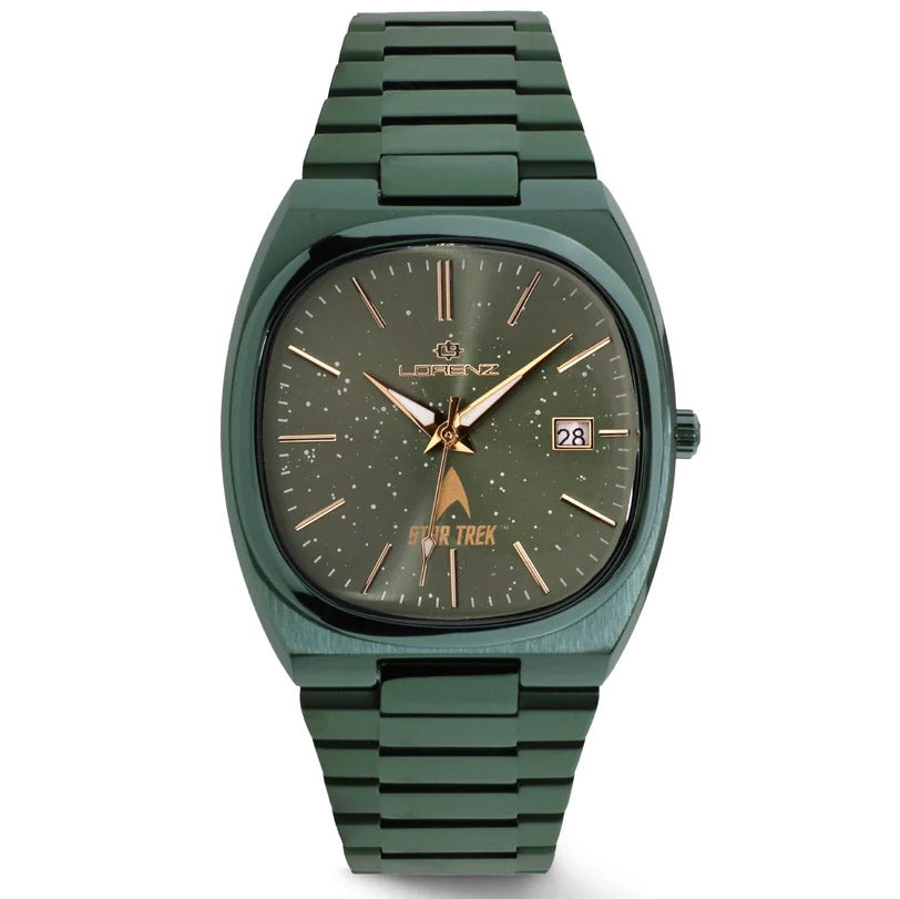 Lorenz STAR TREK Klingon Uhr 40x36 mm grüner Quarzstahl, grünes PVD-Finish 030287KL