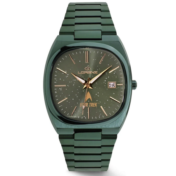 Lorenz STAR TREK Klingon Uhr 40x36 mm grüner Quarzstahl, grünes PVD-Finish 030287KL