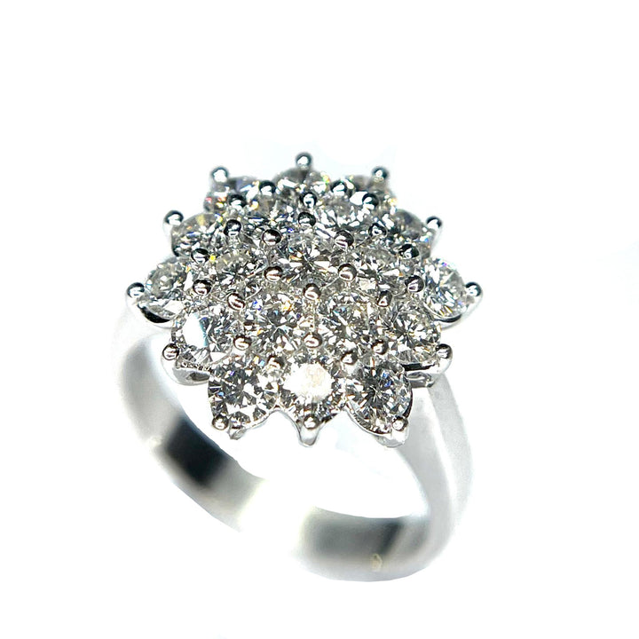 Head ring flower 18kt white gold diamonds 0397A