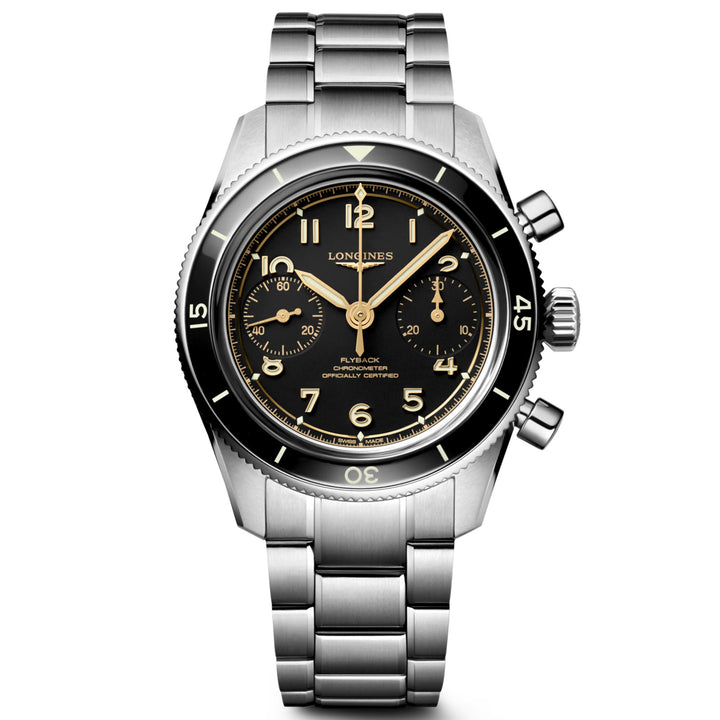 Longines ur Spirit Pilot Flyback 72.6 39.5mm sort manuelt stål L3.721.4.53.6