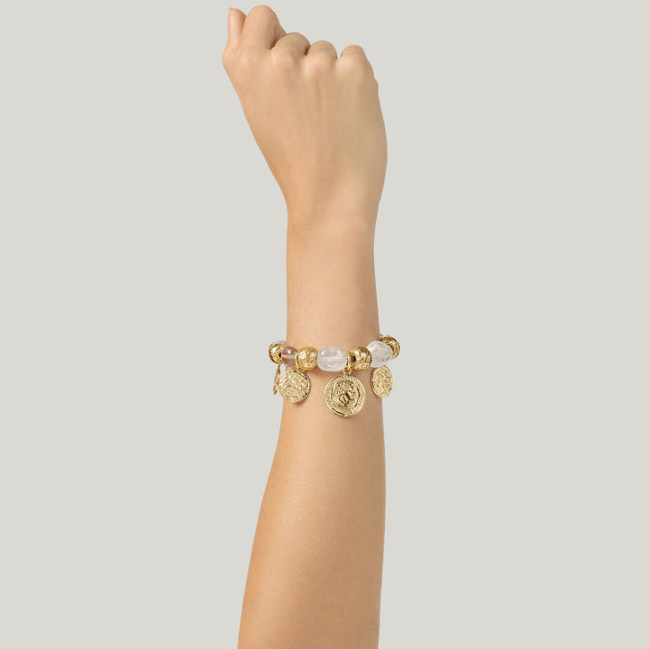Giovanni Raspini Crystal Monete armbånd i forgyldt bronze N0029