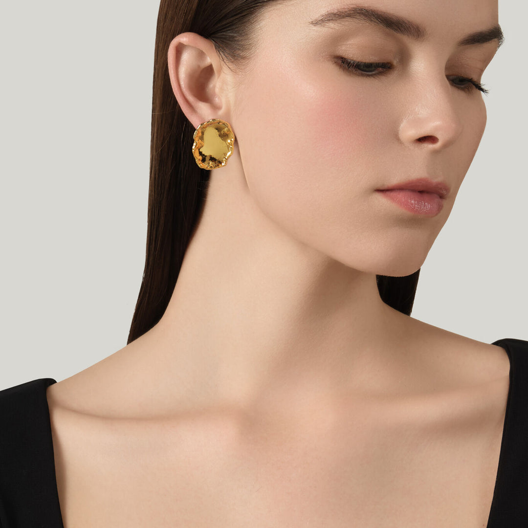 Giovanni Raspini store yuma øreringe 18 karat guldbelagte øreringe N0038