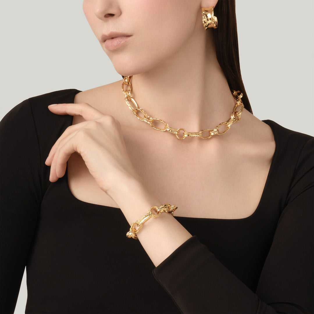Giovanni Raspini yuma kedja armband 18 karat guldpläterat armband N0043