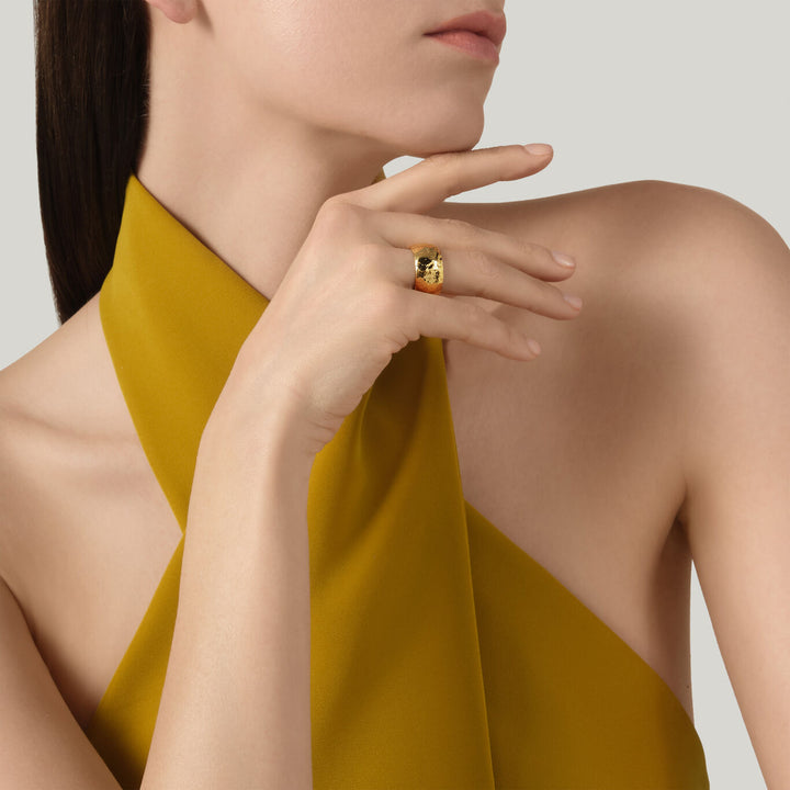 Giovanni Raspini großer Sandring 18 kt vergoldeter Ring N0045