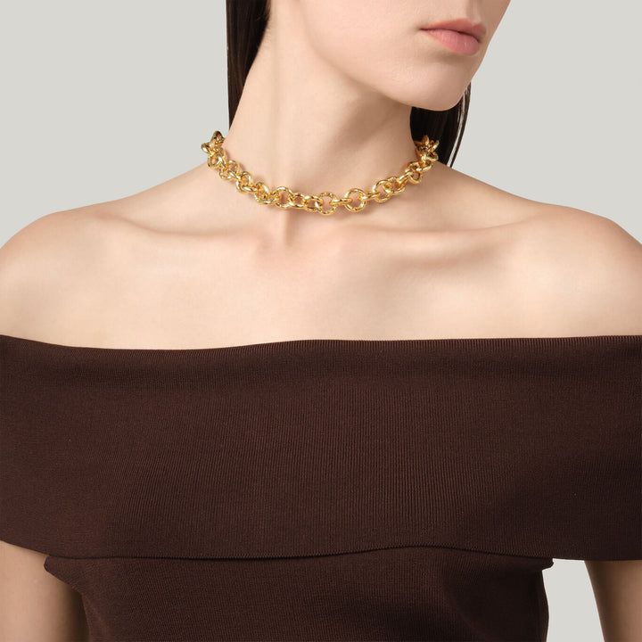 Giovanni Raspini medium pueblo necklace 18 kt gold plated necklace N0062