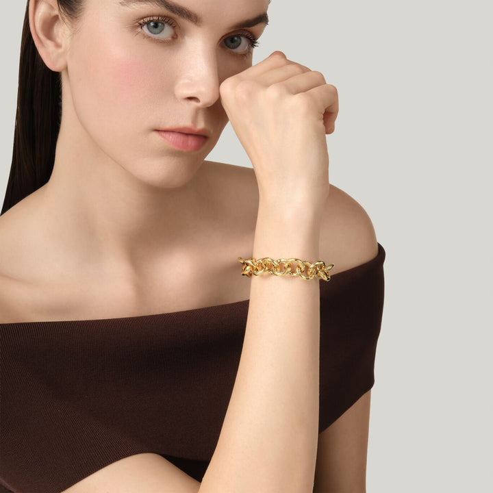 Giovanni Raspini medium pueblo armbånd 18 karat guldbelagt armbånd N0063