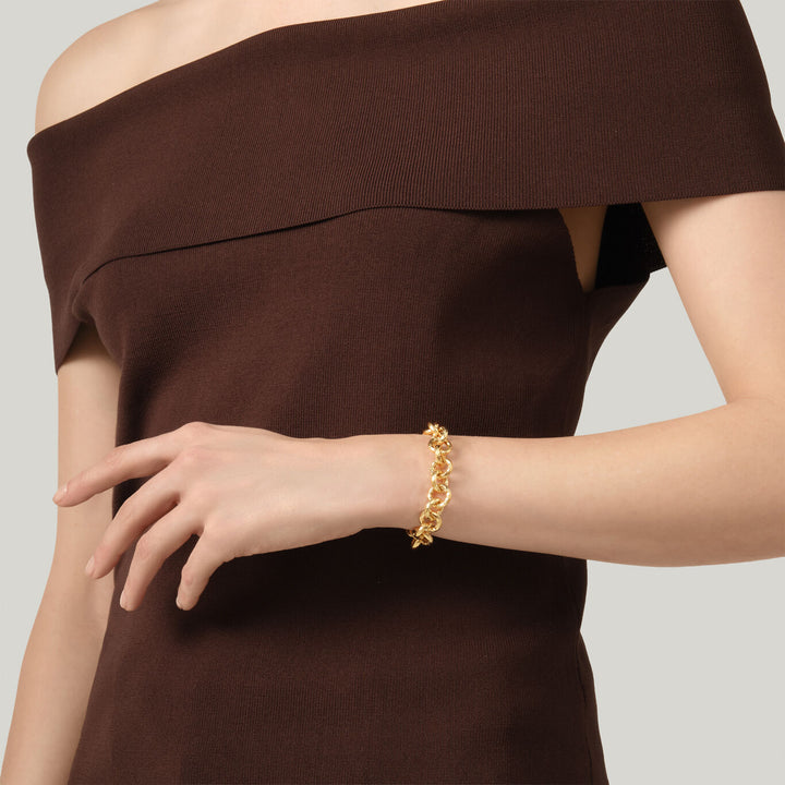 Giovanni Raspini kleines Pueblo-Armband, 18 kt vergoldetes Armband N0065