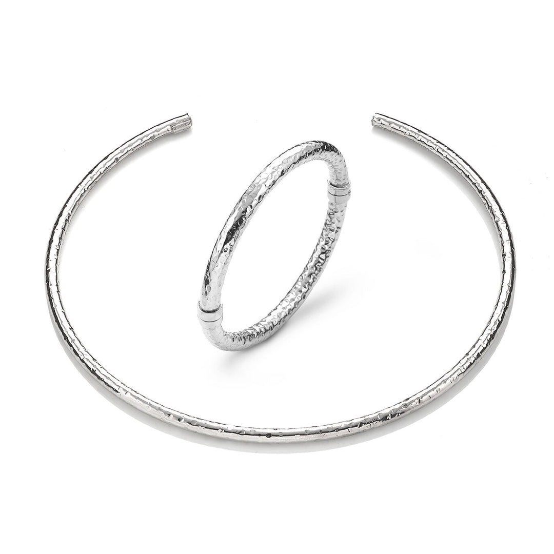 Giovanni Raspini set rock Necklace and bracelet in 925 Silver X01616