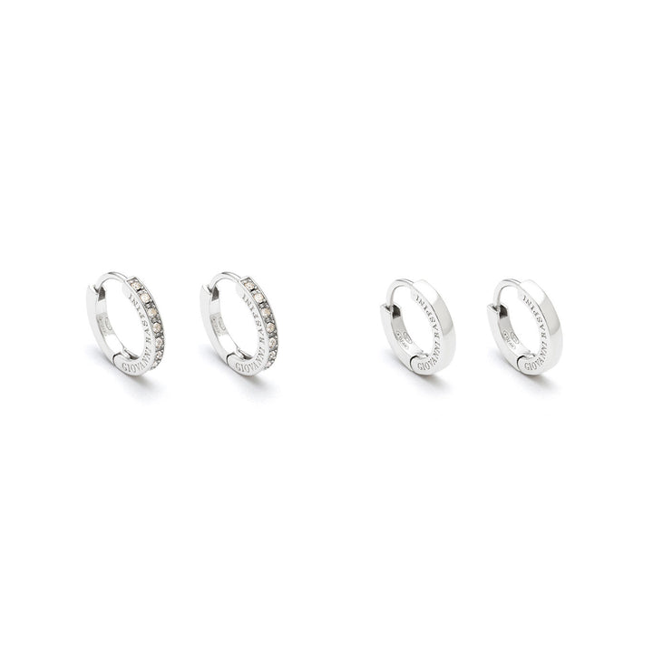 Giovanni Raspini Huggie-Set aus Silber und Zirkonen Creolen aus 925er Silber und Zirkonen X01617