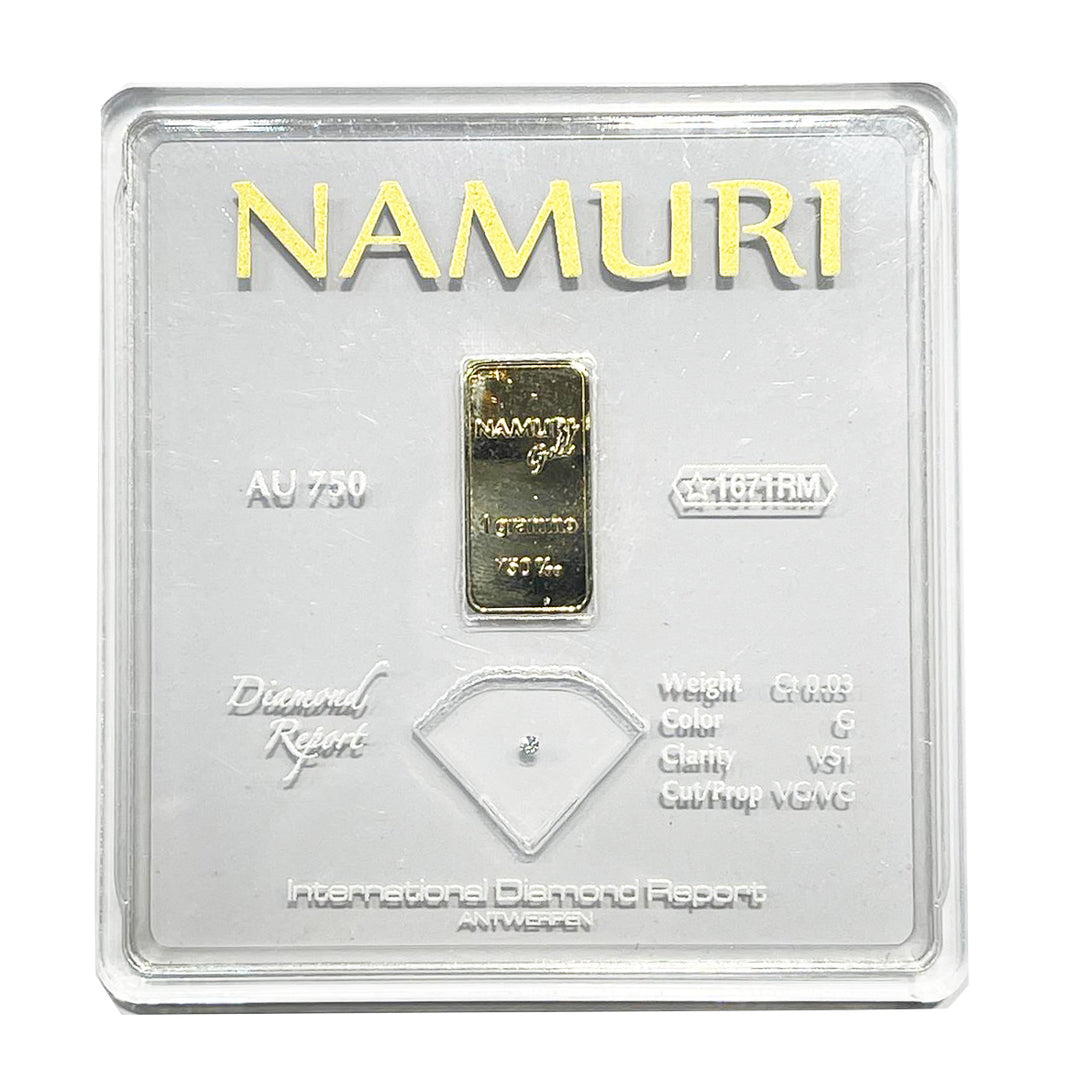 Namuro Lingotto 1 Gold Gram 18kt Diamond 0,03ct G VS1 NDJ/G03GVS