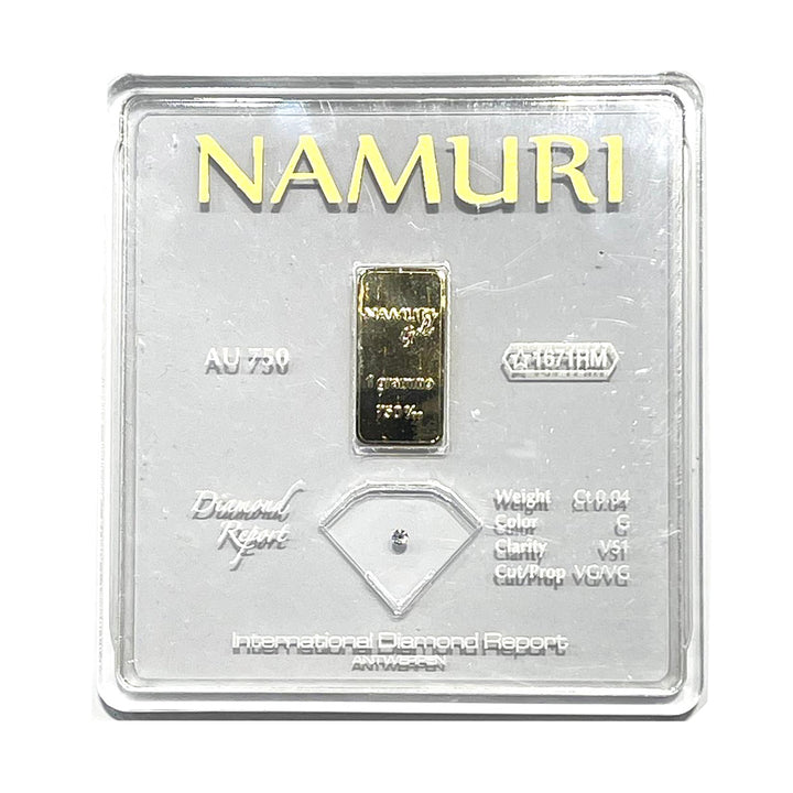 Namuro Lingotto 1 Gold gram 18kt Diamond 0.04ct G VS1 NDJ/G04GVS