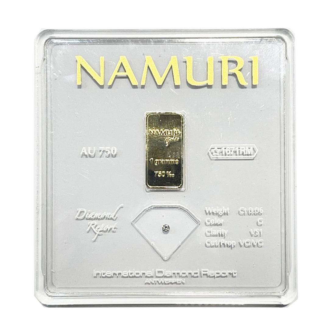 Namuro Lingotto 1 Gold Gram 18kt Diamond 0,06ct G VS1 NDJ/G06GVS