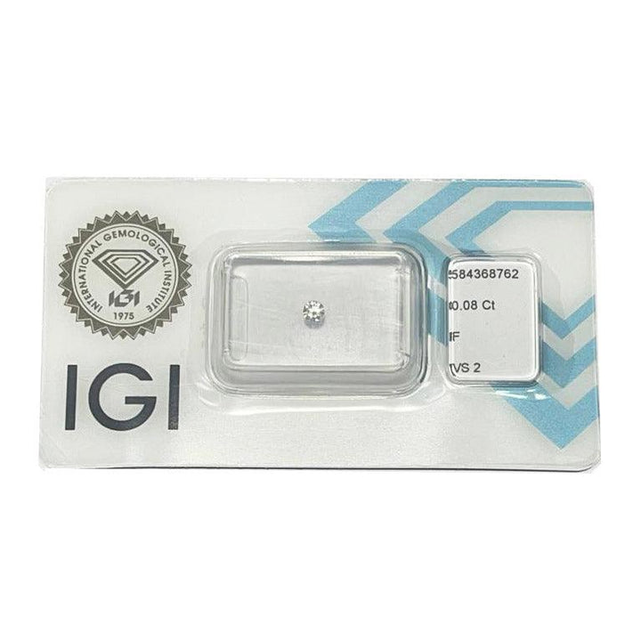 IGI diamante in blister certificato taglio brillante 0,08ct colore F purezza VS 2 - Capodagli 1937