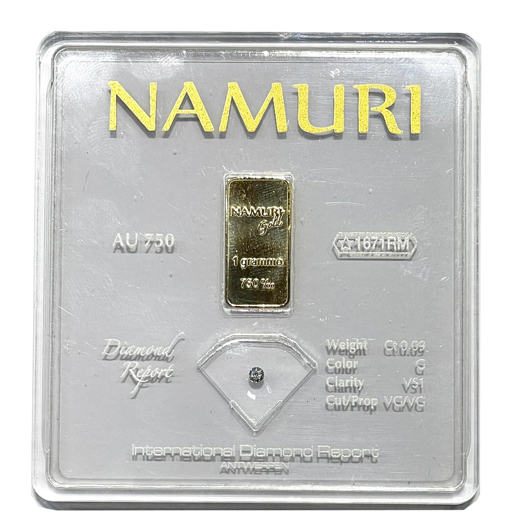 Namuro Lingotto 1 Gold Gram 18kt Diamond 0,09ct G VS1 NDJ/G09GVS