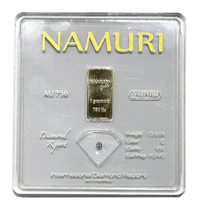 Namuro Lingotto 1 Gold Gram 18kt Diamond 0,09ct G VS1 NDJ/G09GVS