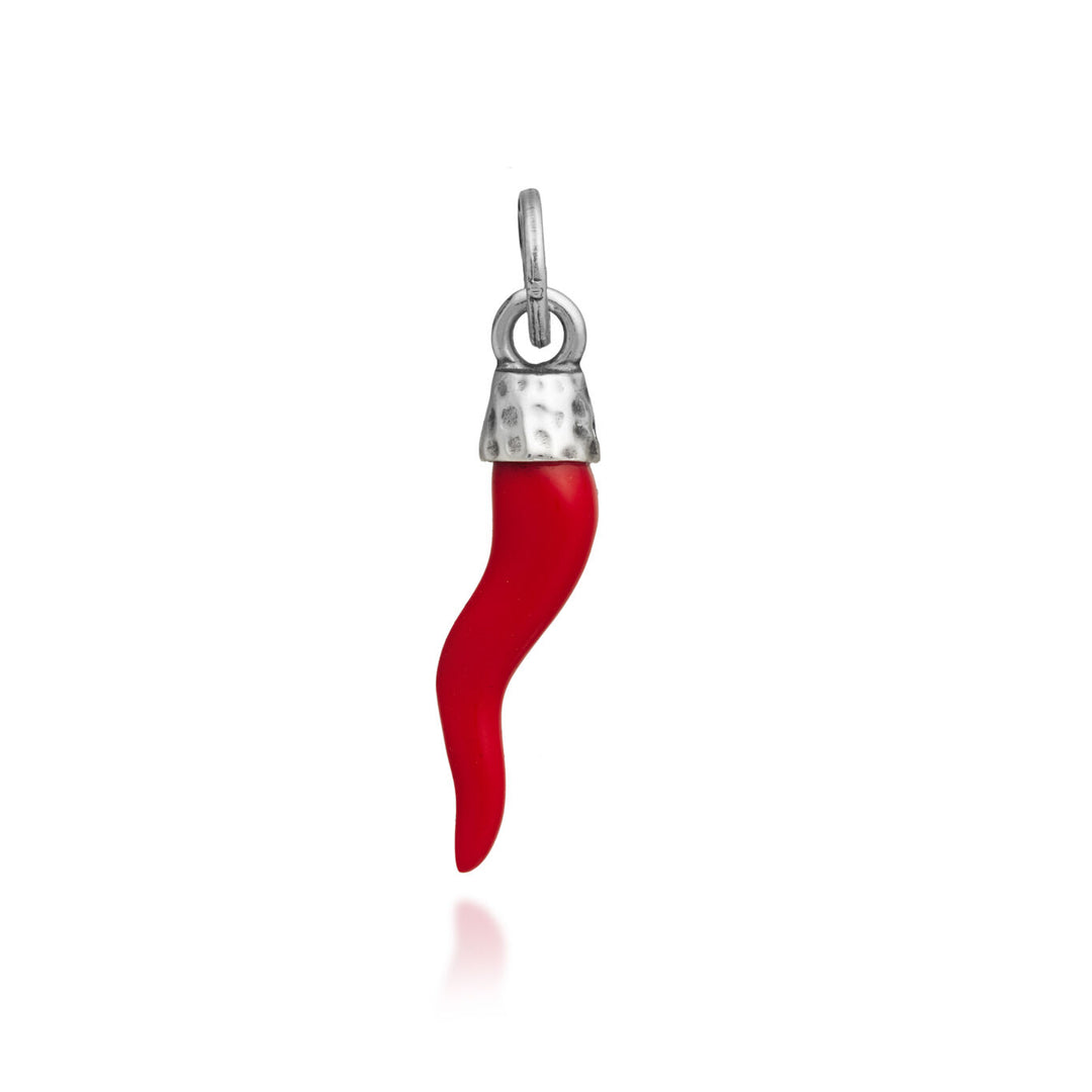 Giovanni raspini pendant charm red horn pounded silver 925 resin 12039