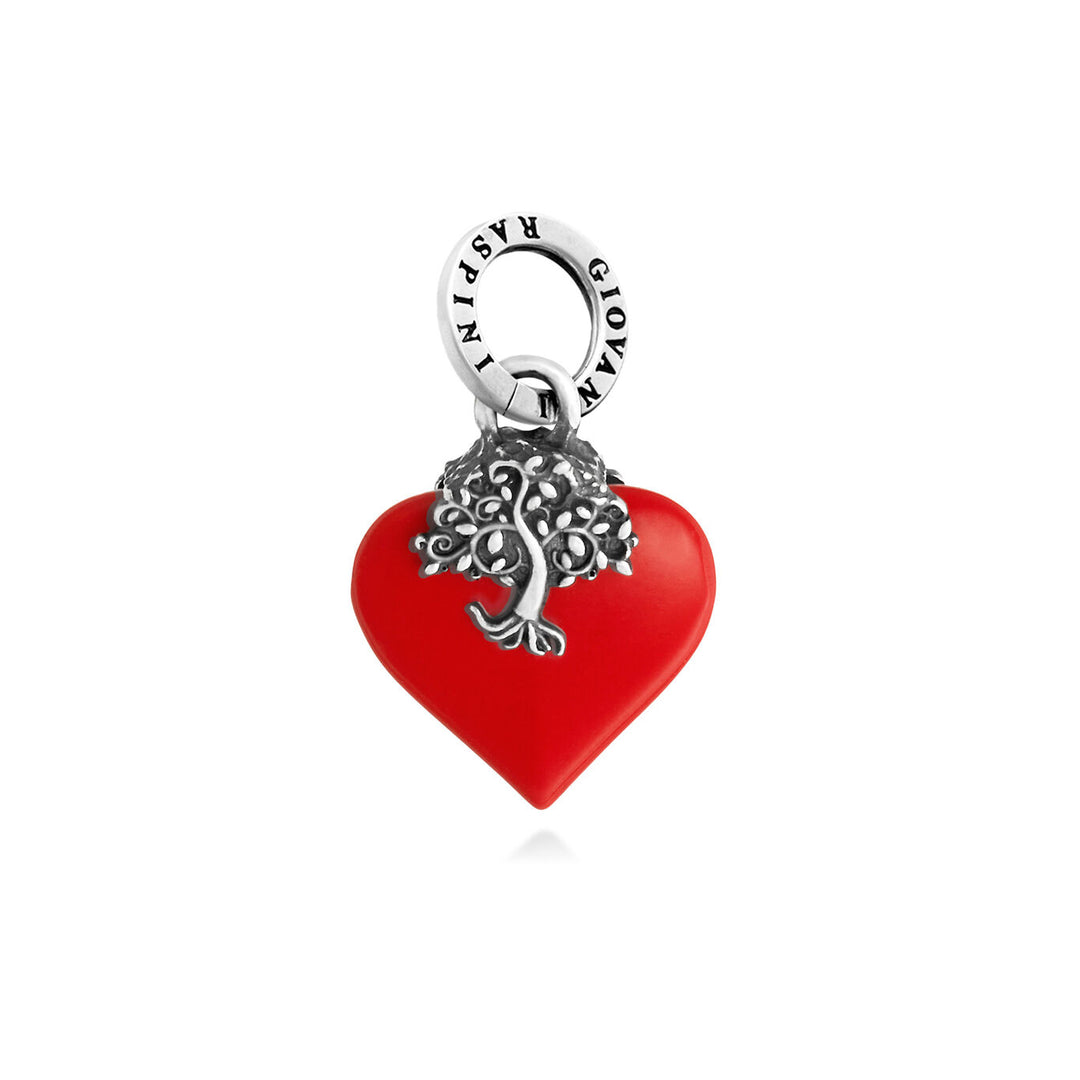 Giovanni Raspini Heart Charm Tree of Life Red 12469