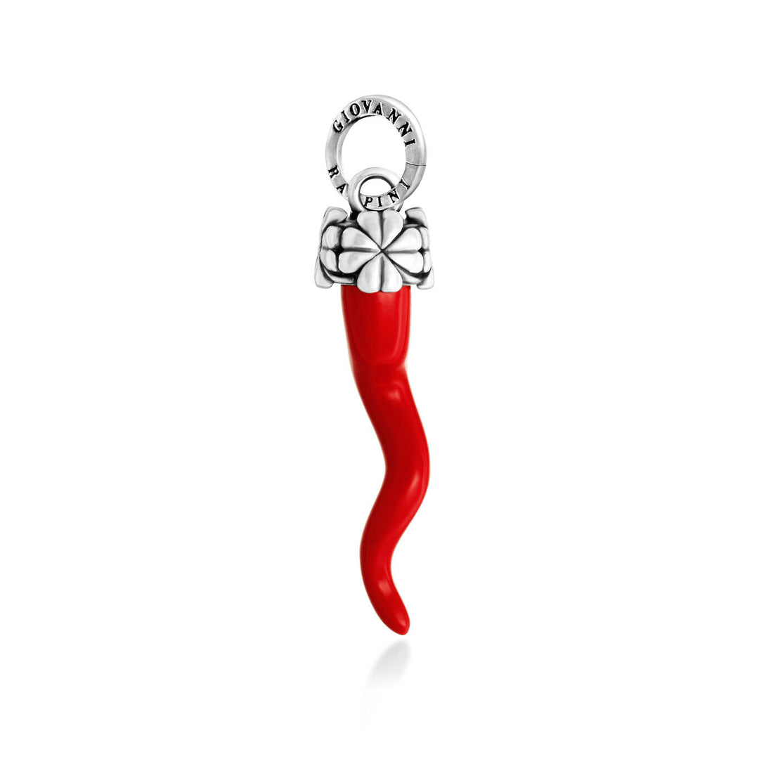 Giovanni Raspini Red Horn Four-Leaf Clover Charm 12480