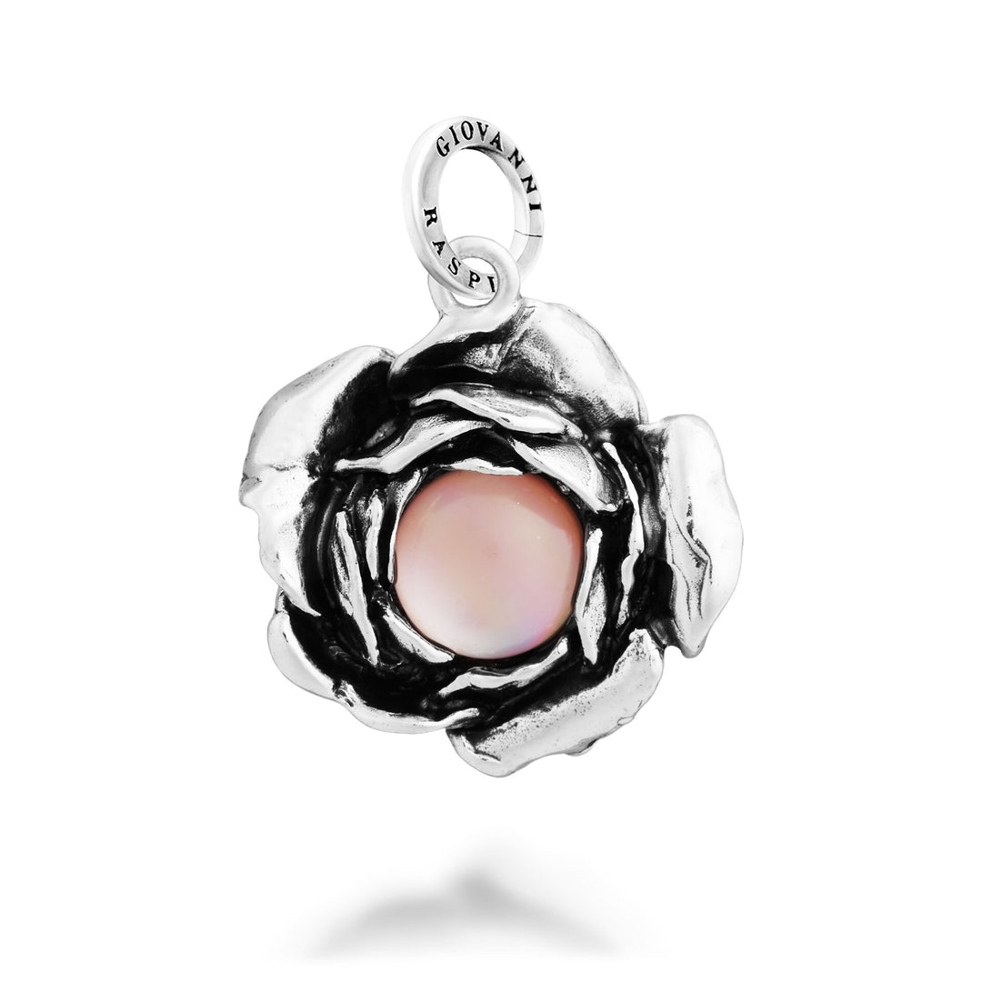 Giovanni Raspini Rose Cabochon Berlock - Silver, pärlemor och kvartsberlock - 12711