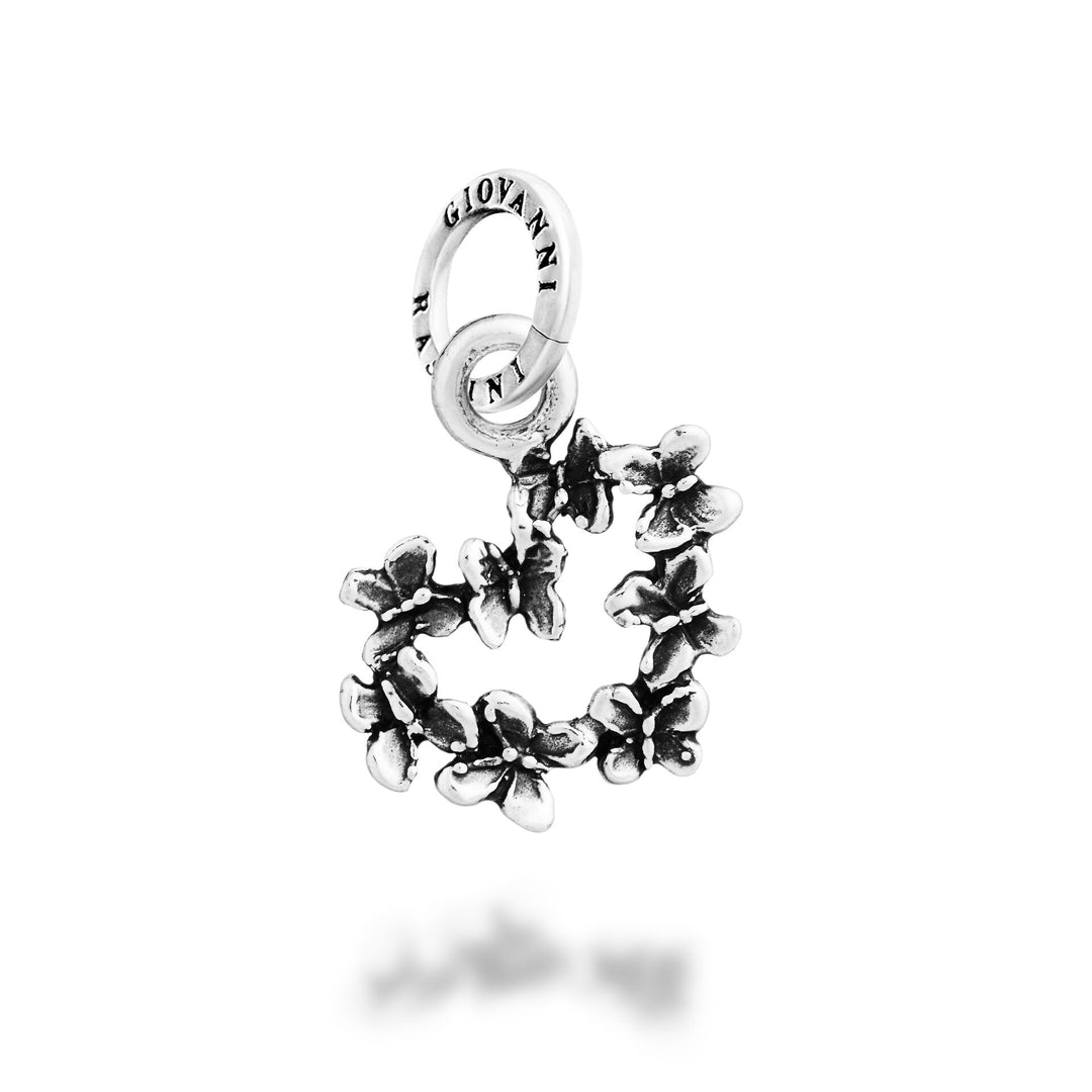 Giovanni Raspini Small Butterfly Heart Charm - Silver Charm - 12724