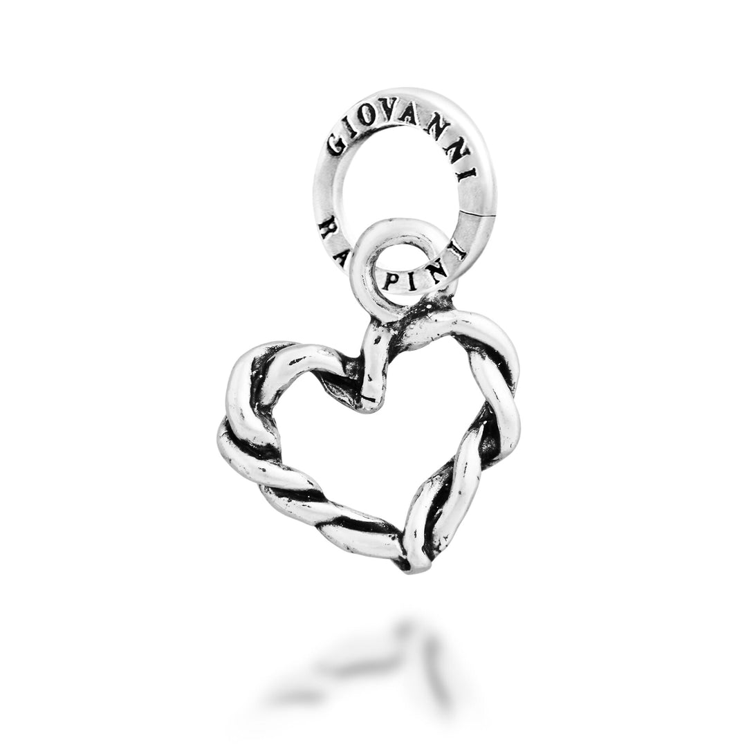 Giovanni Raspini Small Intertwining Heart Charm - Silver Charm - 12727