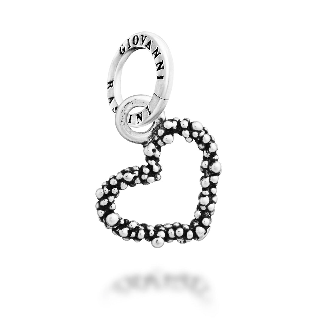 Giovanni Raspini Small Mimosa Heart Charm - Silver Charm - 12729