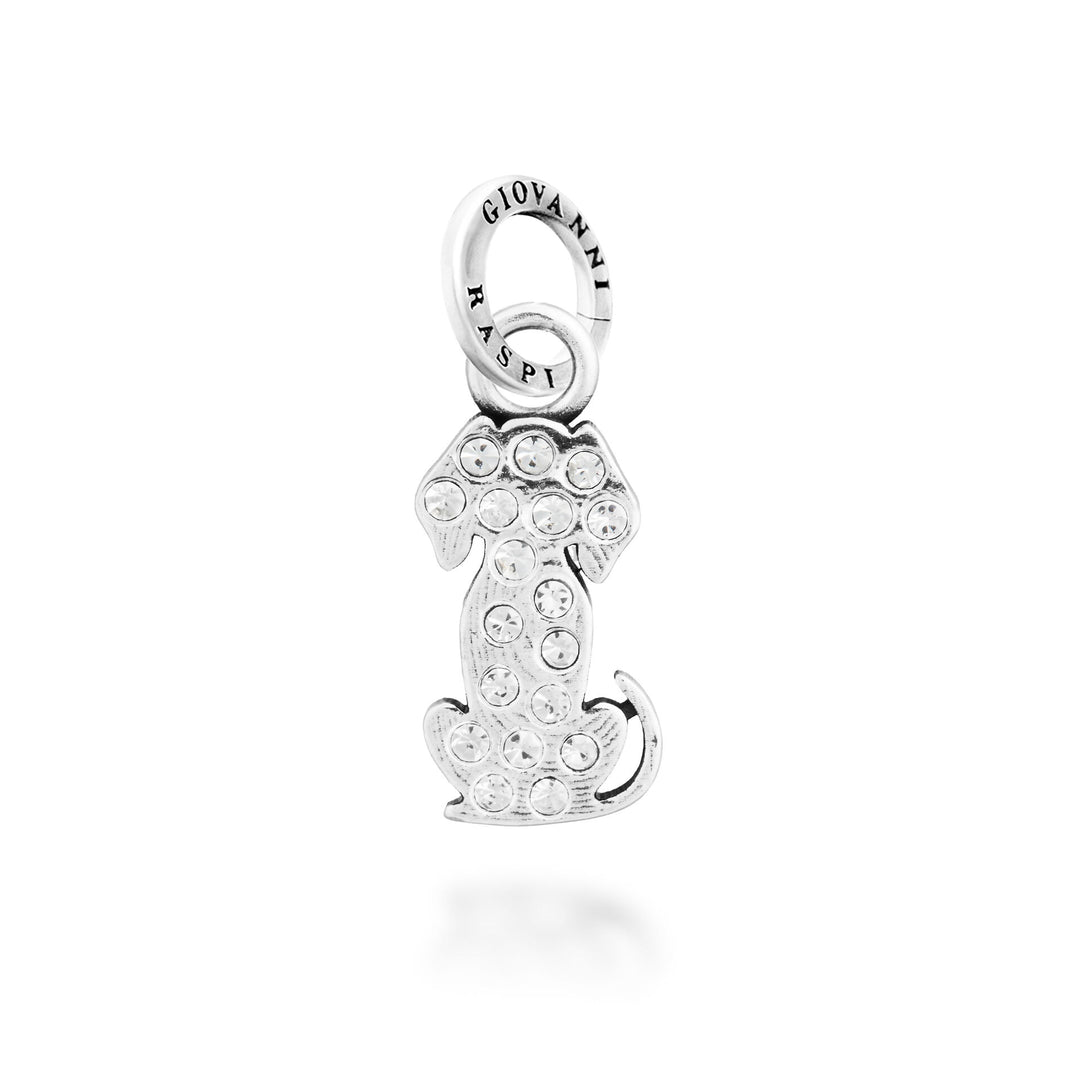 Giovanni Raspini Crystal Dog Charm - Silver och zirkonberlock - 12743
