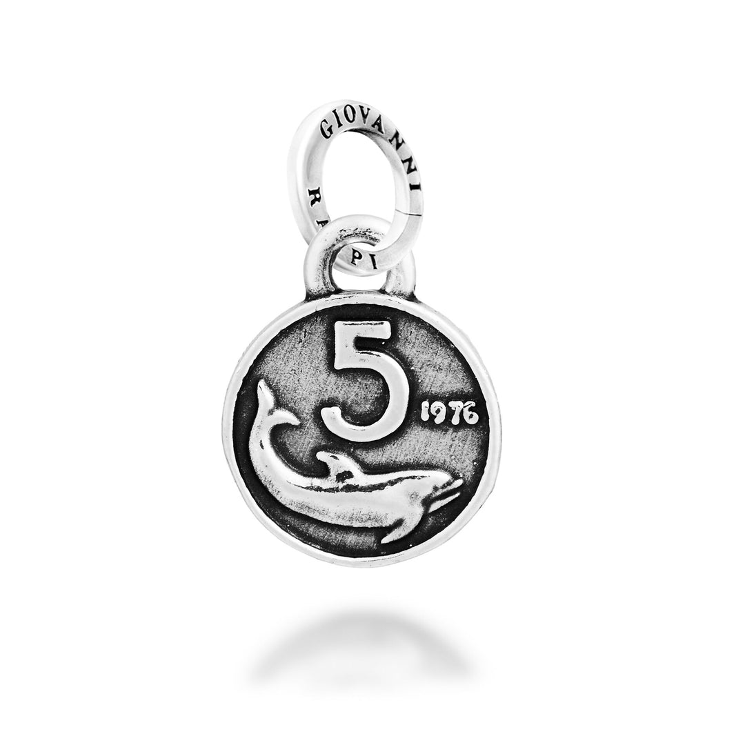 Giovanni Raspini Small 5 Lire Charm - Silver Charm - 12817