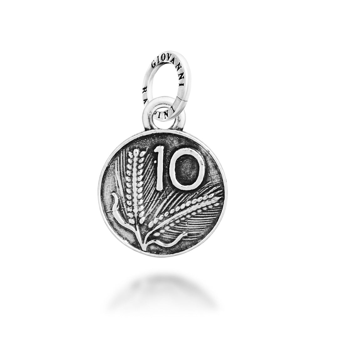 Giovanni Raspini Small 10 Lire Charm - Silver Charm - 12818