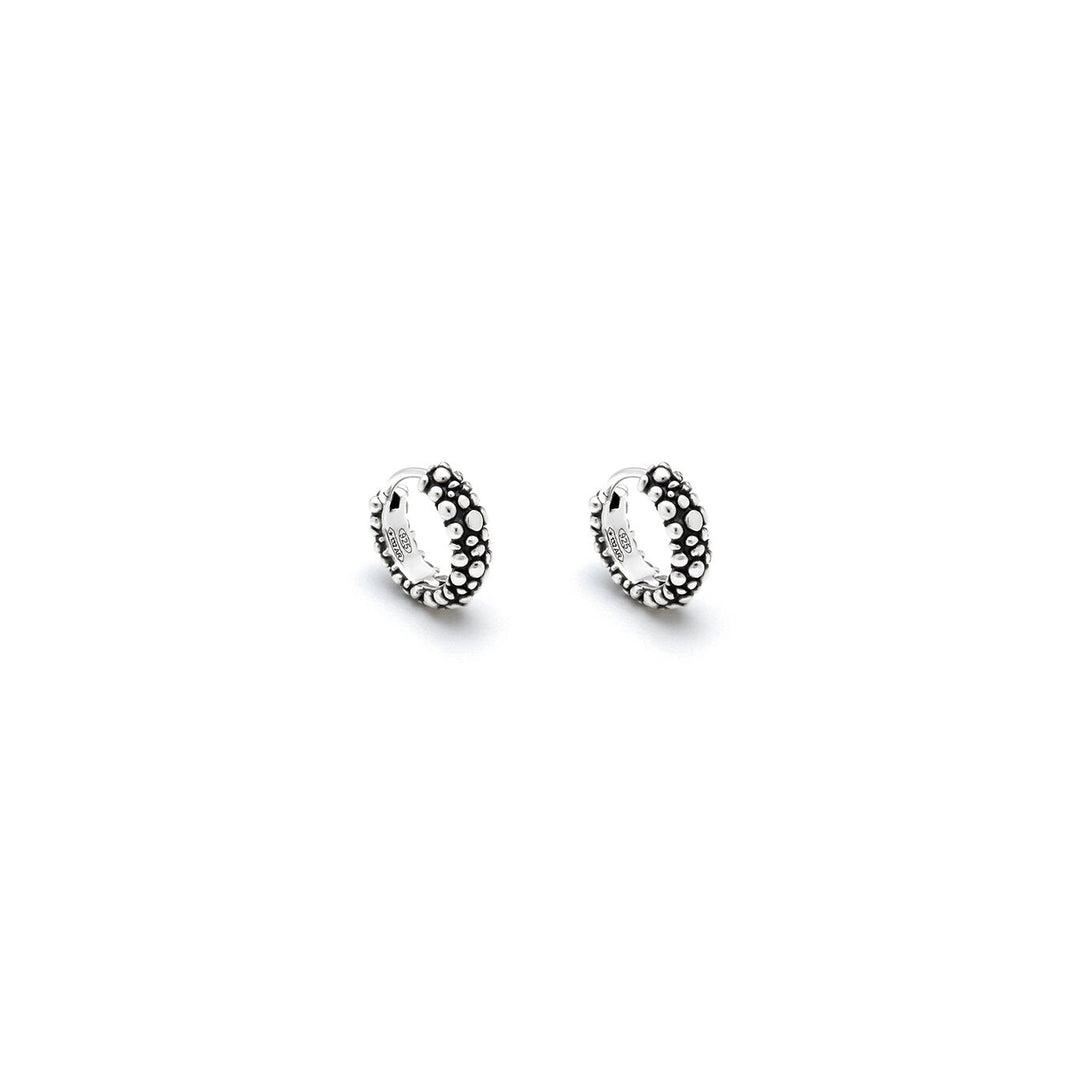 Giovanni Raspini Circle Earrings Huggie Perlage Silver 925 11950