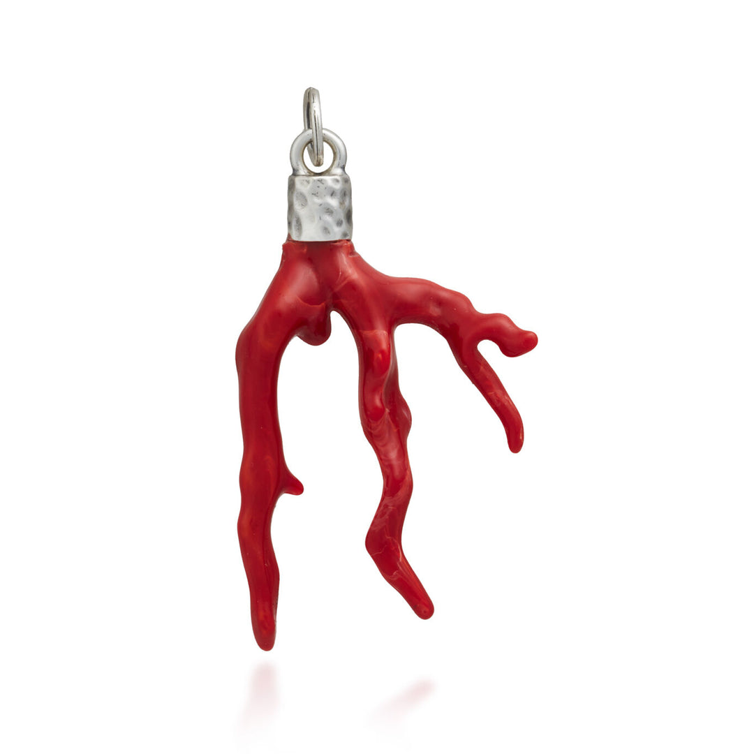 Giovanni Raspini Charm Pendant Red Coral Silver 925 Resin 12037